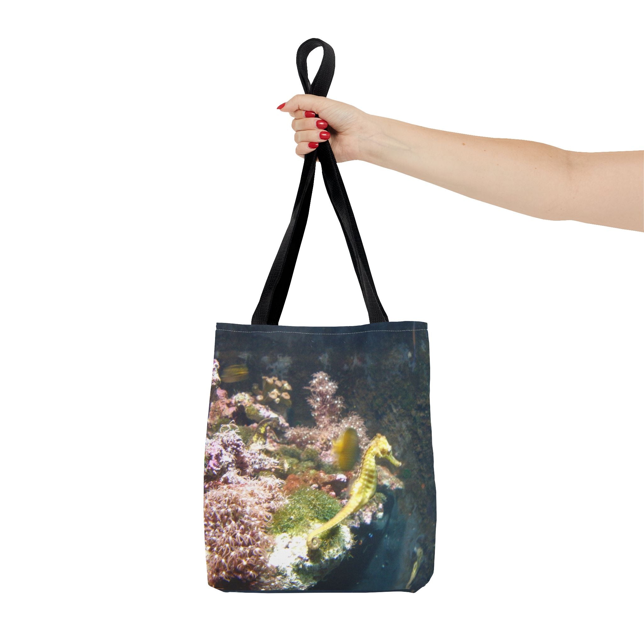 Underwater Serenity Seahorse Tote Bag - Ocean-Inspired Design for Marine Life Lovers